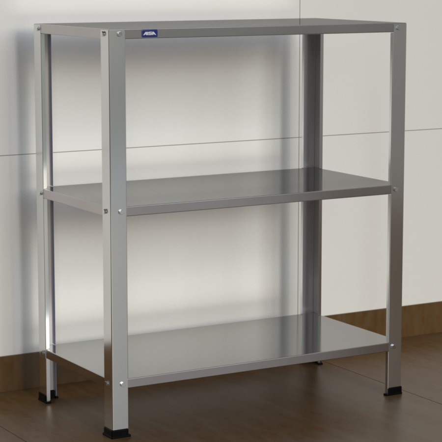 Estante Armário Prateleira Inox 3 Bandejas 400 X 800 Aisa